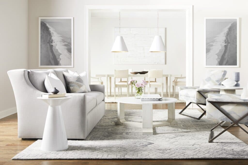 Neutral white colors in new classics interior design style