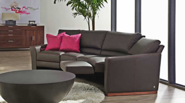 bryant leather wedge sectional