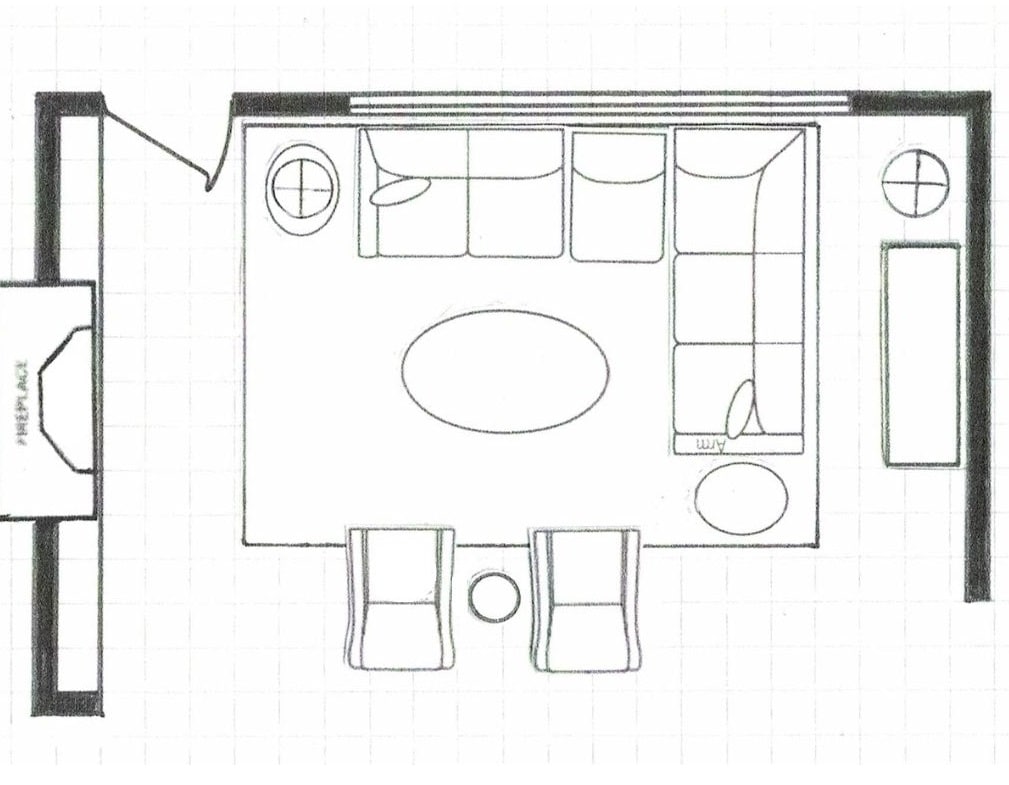 Great room Designer Project by Laura Beeler - Floor Plan for the modern townhome transformation