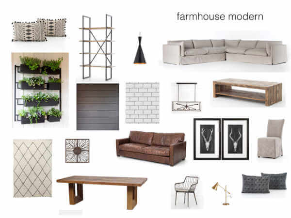 Farmhouse Modern interiors vision board