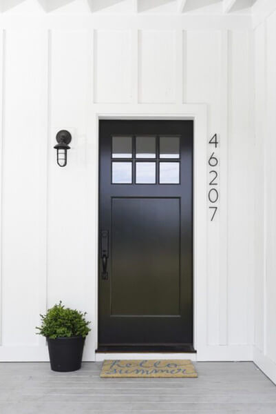 Black front door entrance