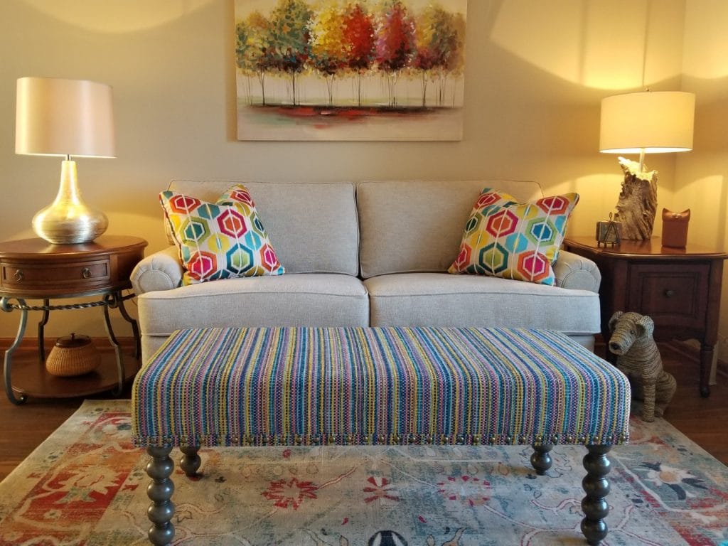 carly-bench-colorful-stripe-using-color-in-home-interior-design