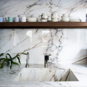 Marble backsplash