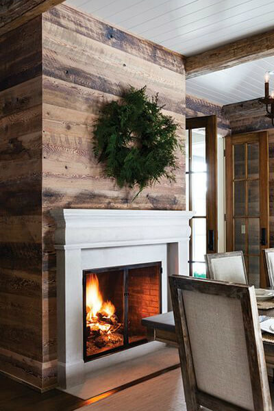 Rustic fireplace