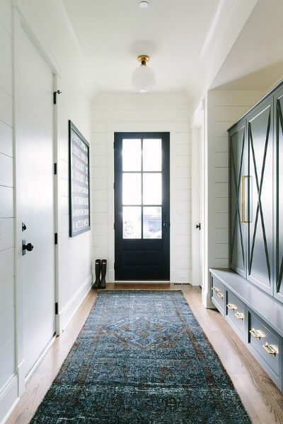 White shiplap entry way