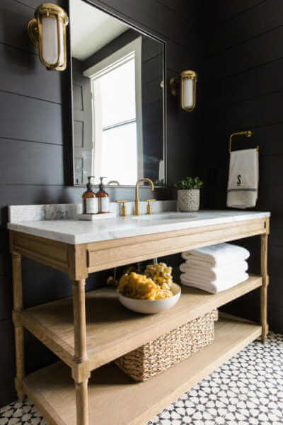 Black Shiplap bathroom